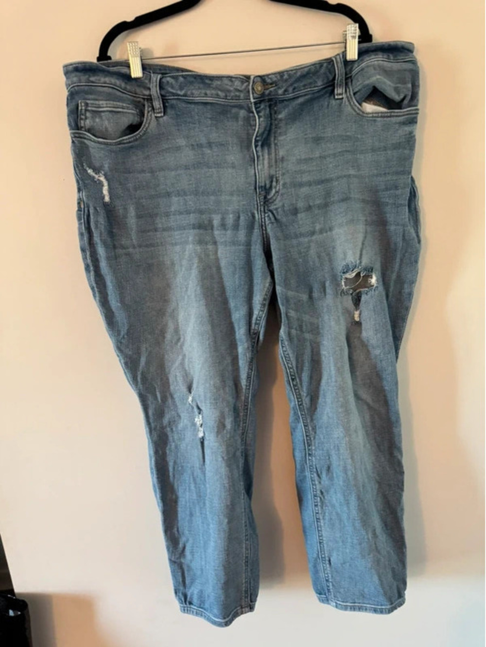 Studio Blue Light Wash Distressed Plus Size Jeans 22W